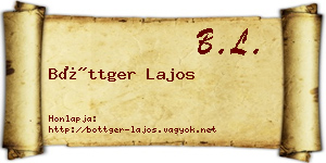 Böttger Lajos névjegykártya